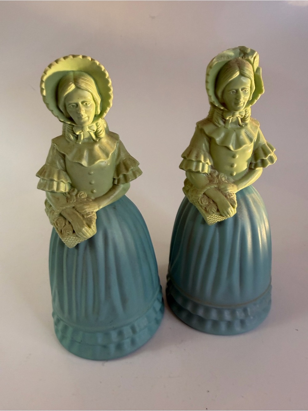 2 Vintage 1970s Avon Fashion Figurine Victorian Bird of Paradise Cologne Bottles
